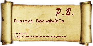 Pusztai Barnabás névjegykártya